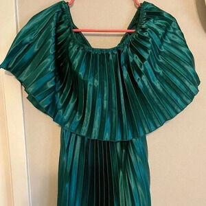 Full length off shoulder dress